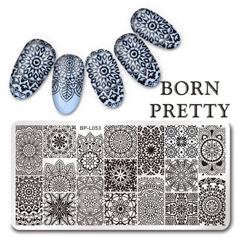 Born Pretty Rectangle Nail Stamping Plates Bp L046 L055 Plaques D