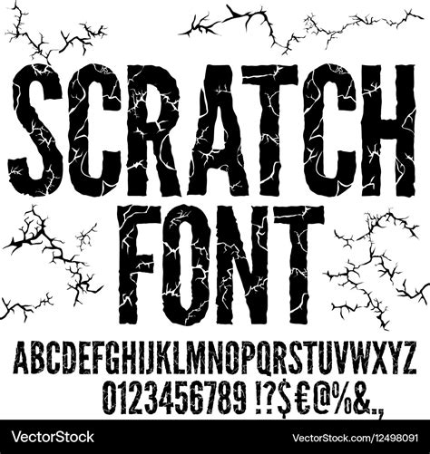 Cracked Font Royalty Free Vector Image Vectorstock