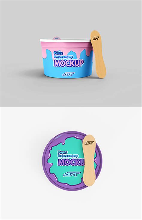 Download Plastic and Paper Ice Cream Cup Mockup Set - Mockups ...