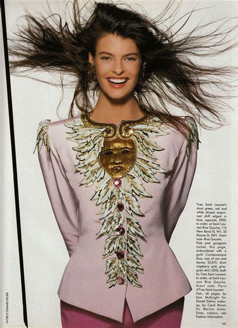 Uk Vogue June 1988 Rich Stich Model Linda Evangelista Photographer