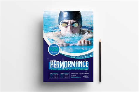 A4 Swimming Pool Poster Template Flyer Templates Creative Market