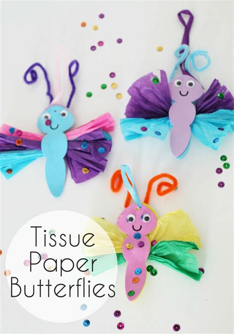 Tissue Paper Butterfly Craft In The Playroom