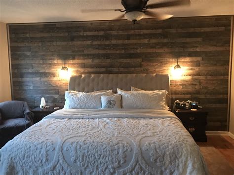 Master Bedroom Accent Wall Of Reclaimed Wood Master Bedroom Accents