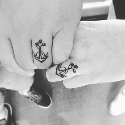 Couple Anchor Tattoo On Finger Viraltattoo