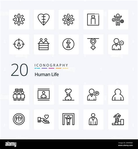 20 Human Line Icon Pack Like Human Like Bone Human Favorite Stock