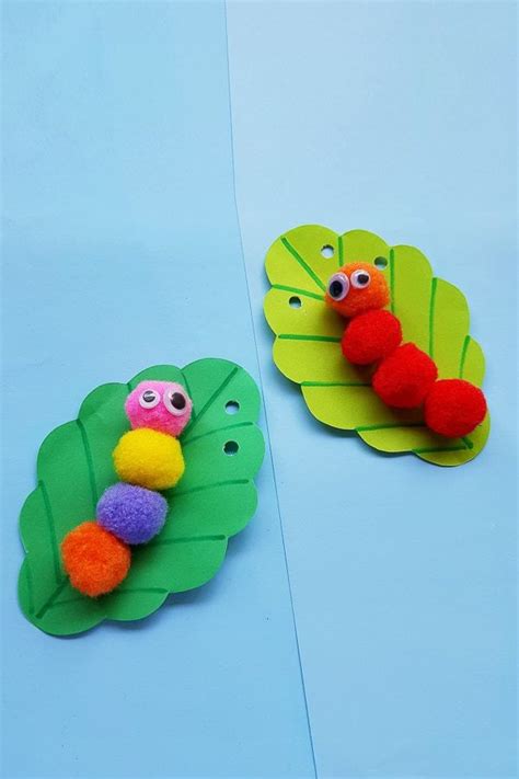 Pom Pom Caterpillar Craft Caterpillar Craft Kindergarten Crafts