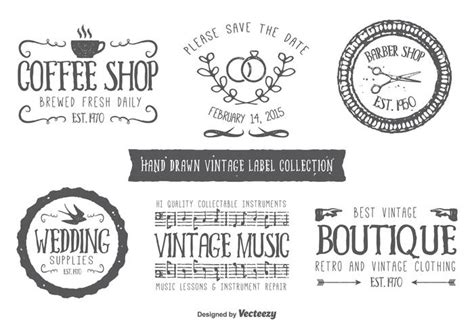 Hand Drawn Style Typographic Labels 103860 Vector Art At Vecteezy