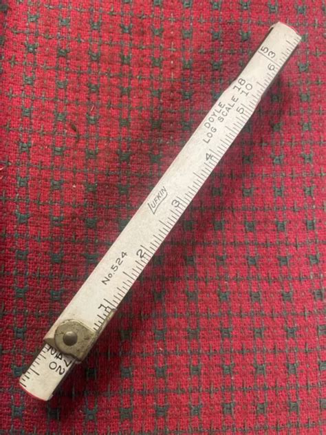 Vintage Lufkin Early 524 Doyle Log Scale Folding Ruler Nice 3999