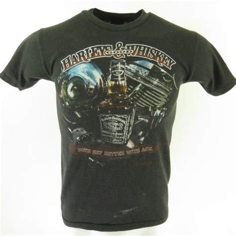Vintage 80s 3d Emblem T Shirt Medium Harley And Whiskey Get Better With Age The Clothing Vault