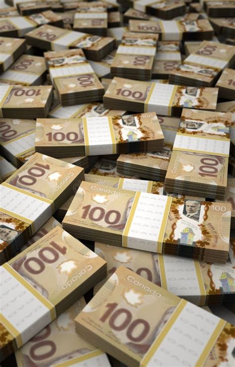 Stack Of Canadian Dollar Stock Illustration Illustration Of Hundred