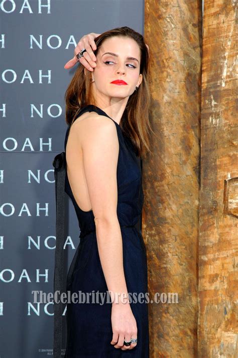 Emma Watson Dark Navy Backless Prom Dress Noah Premiere