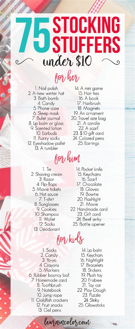 30 adorable diy christmas stockings that'll stun on your mantle. 75 Stocking Stuffers Christmas Gifts for under $10