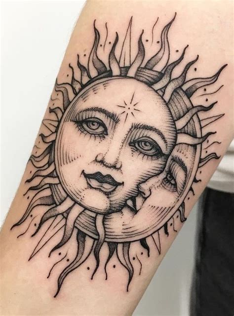 50 Meaningful And Beautiful Sun And Moon Tattoos Kickass Things Vintage Tattoo Body Art