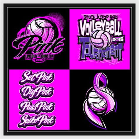 Pink Volleyball Designs Unique Volleyball Cancer Fundraising Shirts