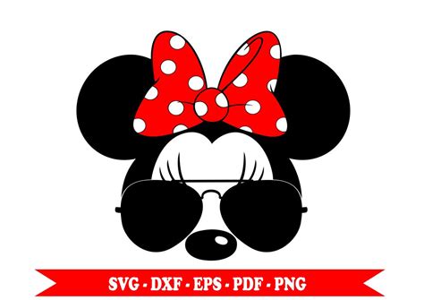 Minnie Mouse With Red Glasses Svg Clip Art In Svg Digital Images And