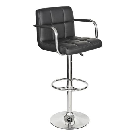 Voyo Black Faux Leather Bar Stool With Chrome Base Cheap Designer