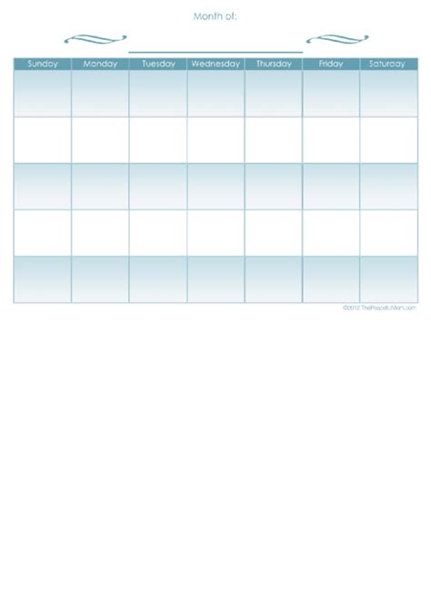 Fillable Blank Fillable Monthly Calendar Template Printable Pdf Download
