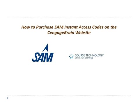 Ppt How To Purchase Sam Instant Access Codes On The Cengagebrain