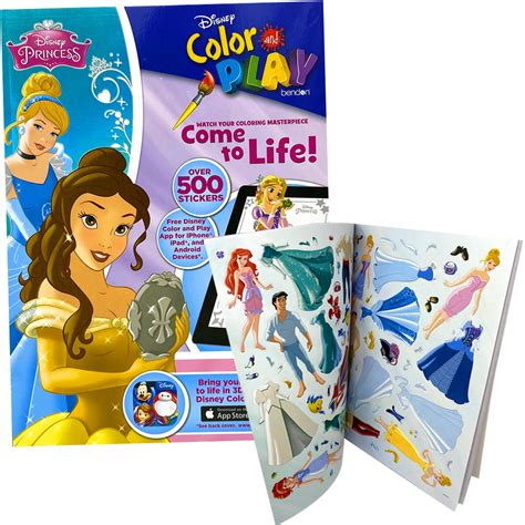 Disney Princess Coloring Sticker Book And Activity Game Play Books For
