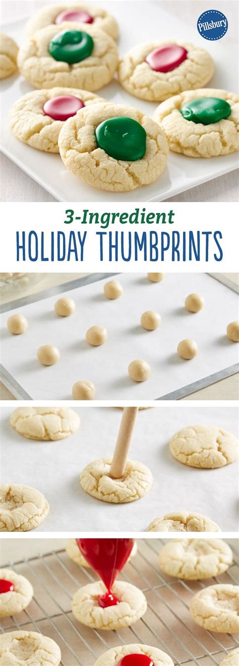 Plus two free printables to festively package up these cookies! 3-Ingredient Holiday Thumbprints | Recipe | Cookies ...