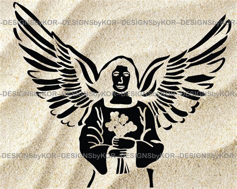 Archangel 2 Svg And 2 Png Silhouette Designs Of Archangel Etsy