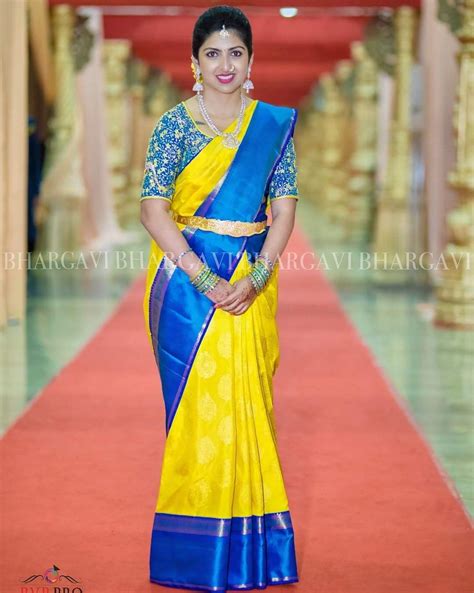 Share Yellow Blue Combination Silk Saree Noithatsi Vn