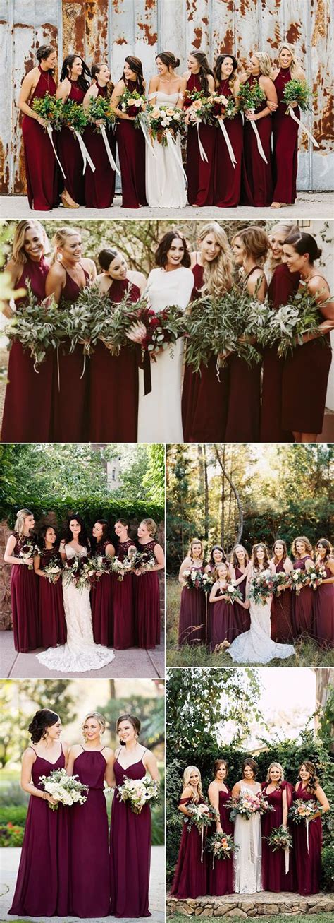 Chic Burgundy Bridesmaid Dresses Ideas For Fall Weddings Marsala
