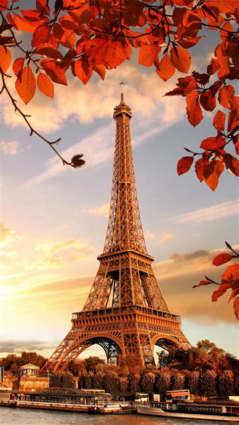 Eiffel Tower Autumn Sunset K Ultra Hd Mobile Wallpaper