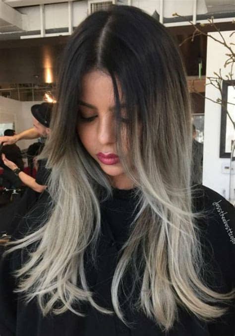 Black hairstyles with blonde highlights dark blonde hair styles black hair color hairstyles long black hair highlight ideas black hair highlights hair. Ash Blonde Balayage and Silver Ombre hair color ideas 2017
