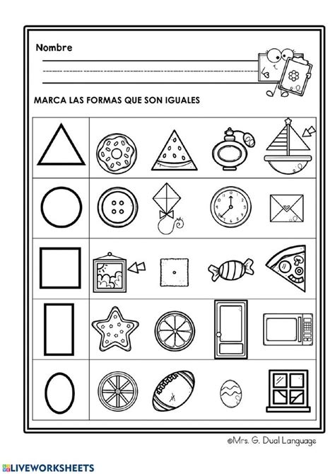 Ejercicios y recursos escolares por materias. Formas geométricas ficha interactiva y descargable. Puedes ...