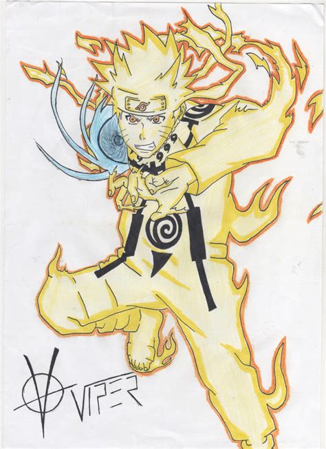 Naruto Kyuubi Mode Colored By Viper Assassin On Deviantart