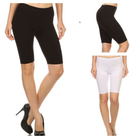 us women stretch biker bike shorts workout spandex legging knee length s 3xl ebay