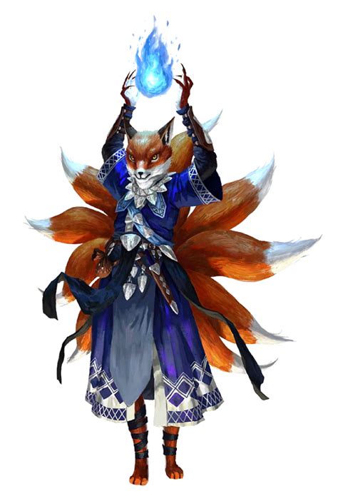 Female Kitsune Sorcerer Pathfinder Pfrpg Dnd Dandd D20 Fantasy