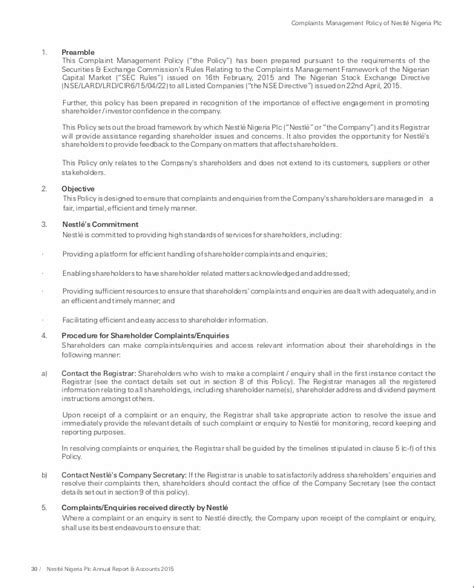 Report of the remuneration committee 44 directors responsibility for financial reporting 45 annual report of the board of directors on the affairs of the company 50 our 19 nestlé in sri lanka: Nestle Nigeria annual report 2015