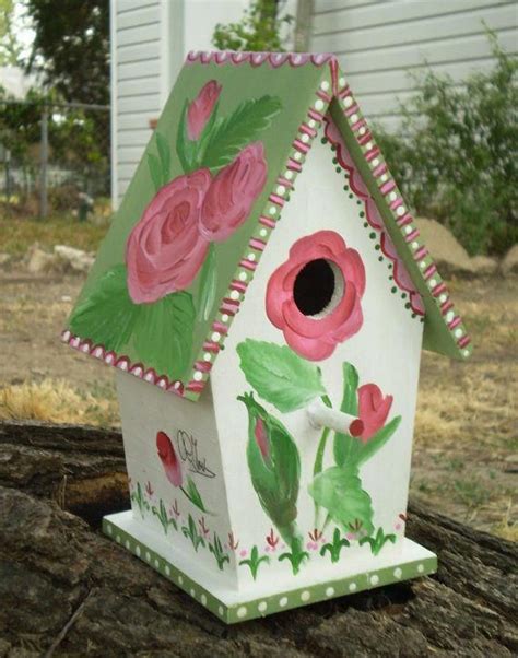 Rustic Hand Painted Bird House By Gardenlifedesigns On Etsy 2400