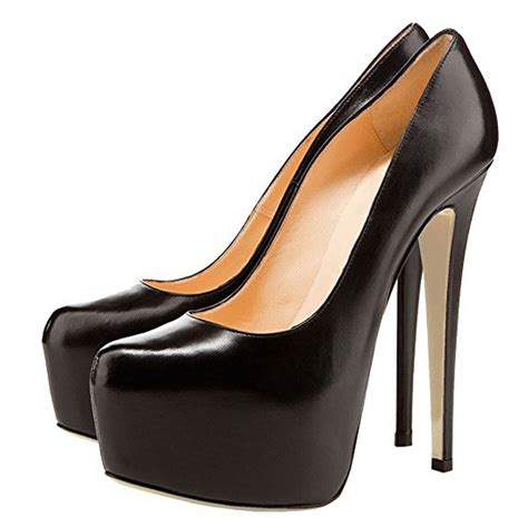 black matte round toe super high heel platform stiletto slip on pumps onlymaker