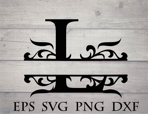 Letter L Split Monogram Svg