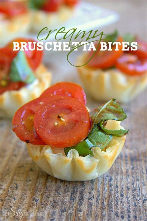 Creamy Bruschetta Bites Parmesan Cream Cheese Piped Into Phyllo Cups