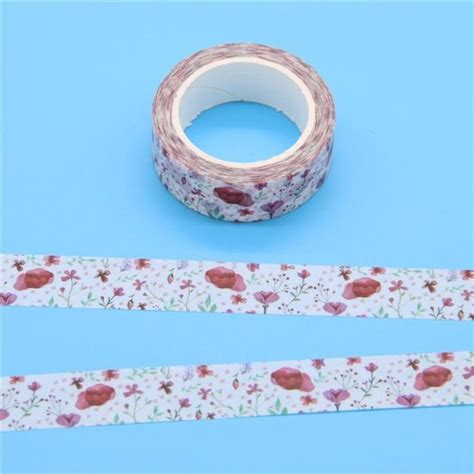 masking tape klaproos bloemen decoratie washi papier tape 15 mm x 10 m