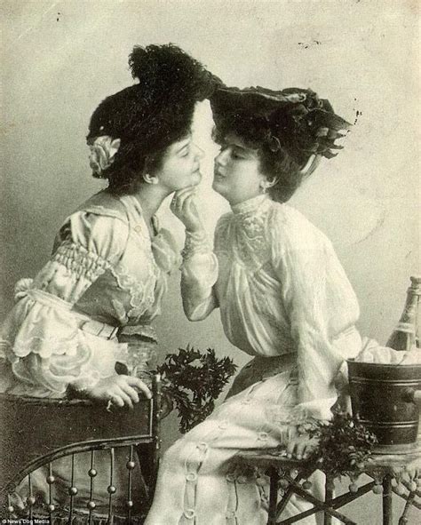 F Two Victorian Women Share A Passionate Kiss