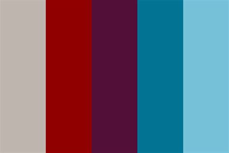 Fusion Red Wine And Blue Color Palette