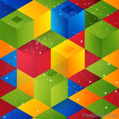 Colorful 3d Shape Abstract Background 01 Free Download