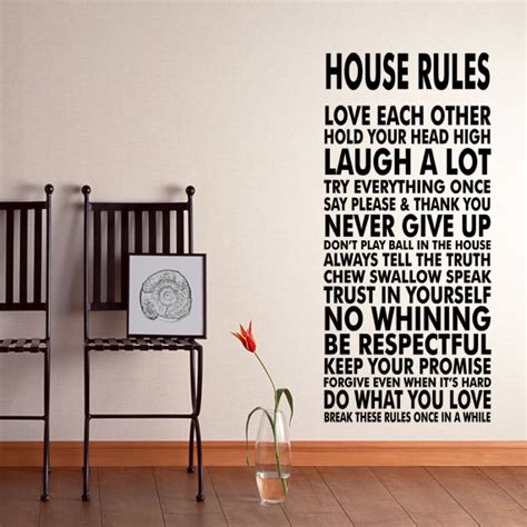 House Rules Vinyl Wall Decal Sticker We Do Art Vinyl Poster Print Sign