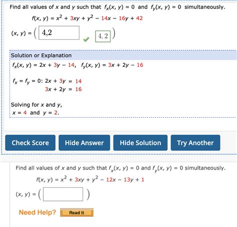 solved find all values of x and y such that fx x y 0 and