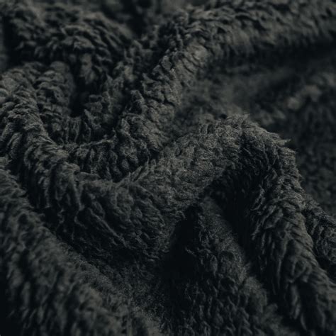 Sherpa Fleece Fabric Black On Trend Fabrics