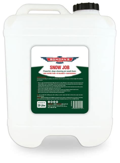 Bowdens Own Snow Job Foam Liquid 20l Bosnow20l Automotive Superstore