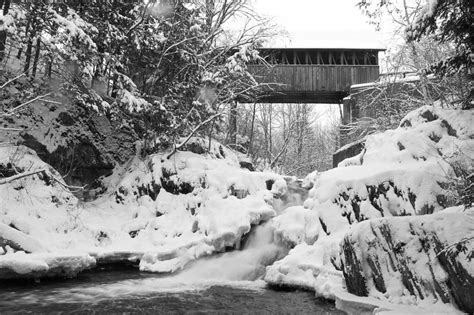 Meriden Covered Bridge And Falls Photograph By James Walsh Fine Art