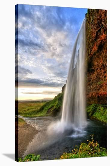 Seljalandfoss Waterfall Iceland Stretched Canvas Print