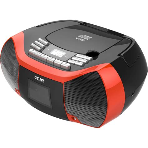 Coby Mpcd 102 Cd R Cassette Radio Player And Mpcd 102 Blk Red