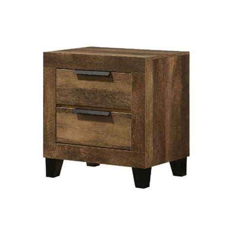 Benjara 15 In Brown 2 Drawer Wooden Nightstand Bm269078 The Home Depot